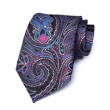 Paisley Silk Necktie for Men - Classy Formal Accessory with Mysterious Elegance