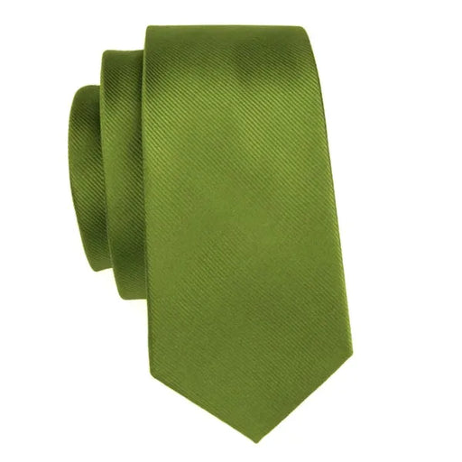 Olive Green Silk Tie for Men - Elegant Accessory for Formal or Business Wear