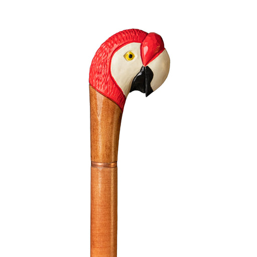 Artisan Walking Cane with Hand-Carved Parrot Handle – Masterpiece