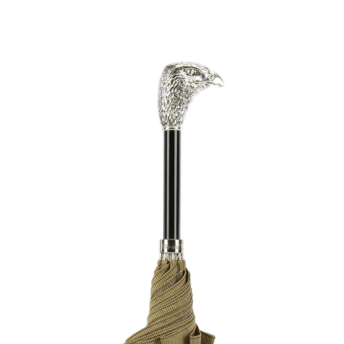 Silver Eagle Khaki Umbrella, Unique Handle Umbrella