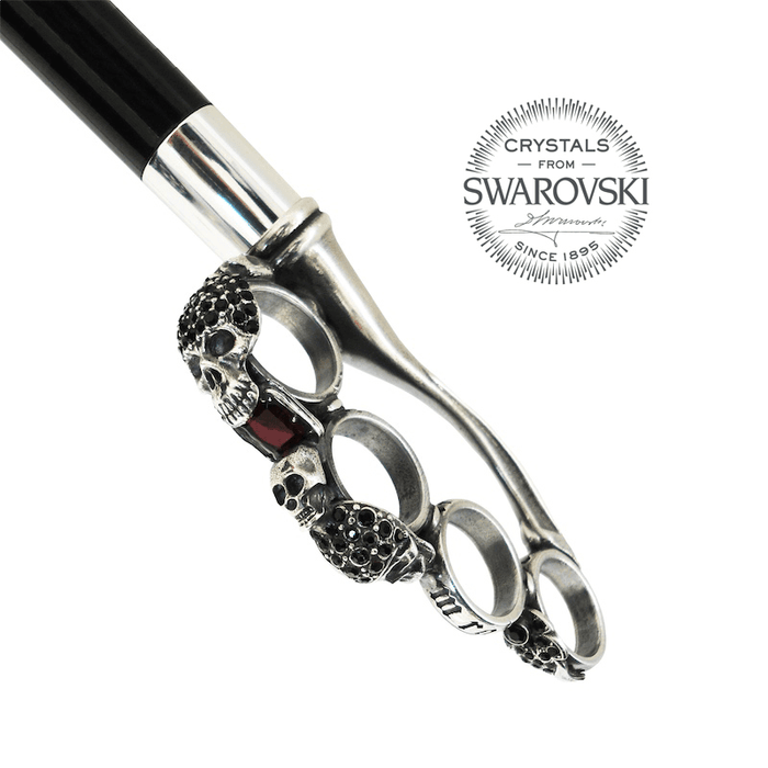 Silver Umbrella with Brass Knuckleduster Handle