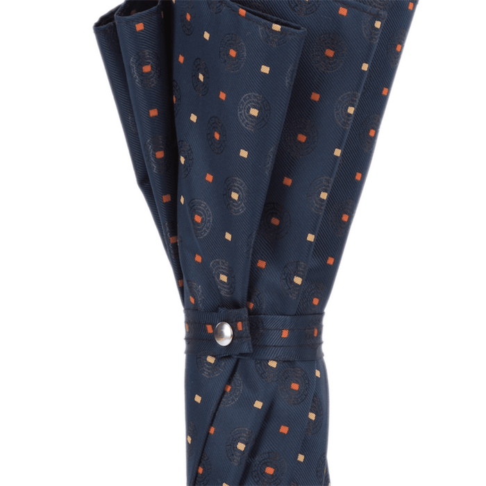 Stylish Tie Print Umbrella with Orange Leather Handle