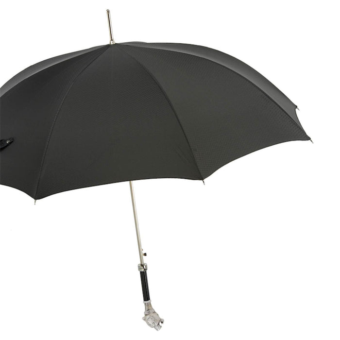 Vintage Silver Panther Designer Rain Umbrella