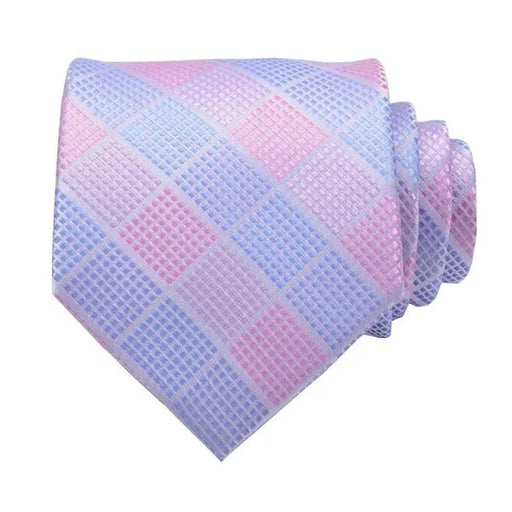 Pastel Checkered Silk Necktie for Classy Men