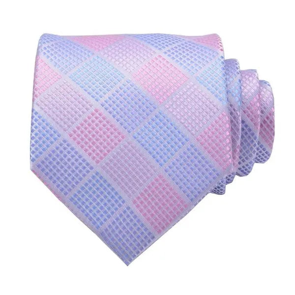 Pastel Checkered Silk Necktie for Classy Men