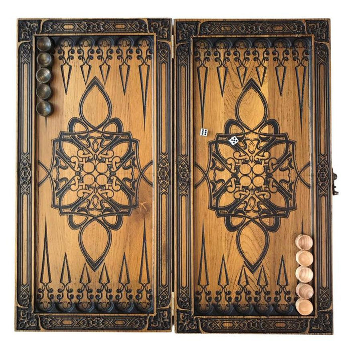 Wooden Backgammon "Lion", Carved Backgammon, Customized Backgammon