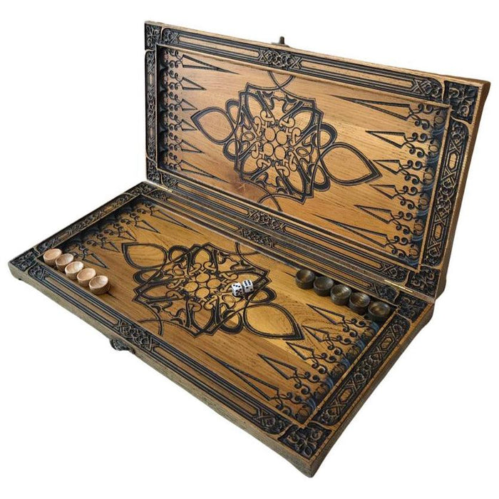 Wooden Backgammon "Lion", Carved Backgammon, Customized Backgammon