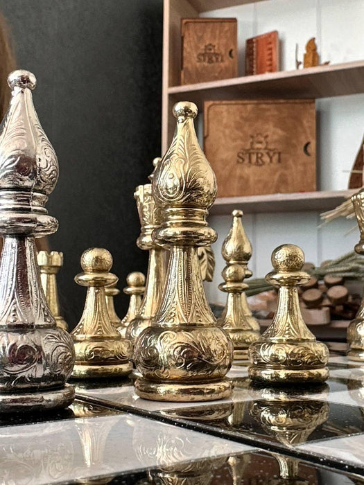 Limited Edition Luxury White and Black Acrylic Stone Chess