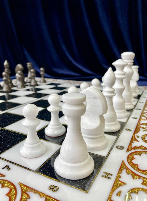 Limited Edition Set of Large Stone Chess Pieces