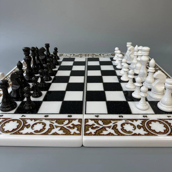 Limited Edition Luxury White Acrylic Stone Chess Set