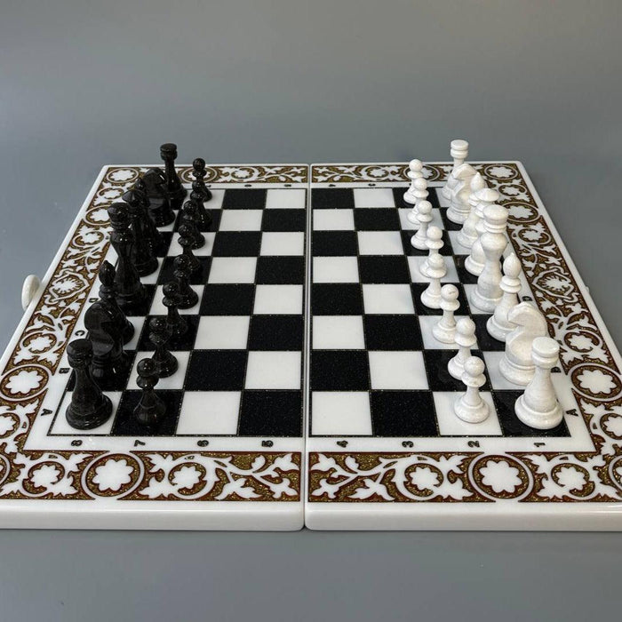 Limited Edition Luxury White Acrylic Stone Chess Set