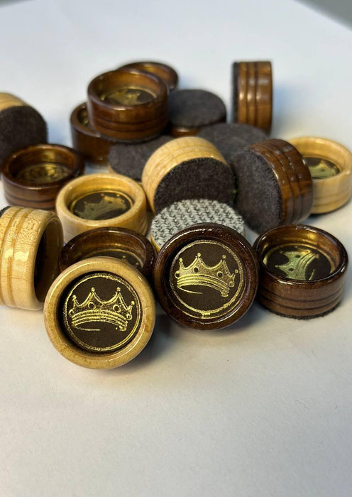 Handcrafted Wooden Checkers and Backgammon Pieces Set