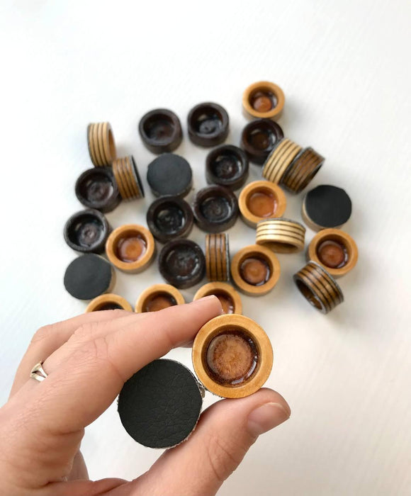 Luxury Wooden Checkers and Backgammon Pieces Set