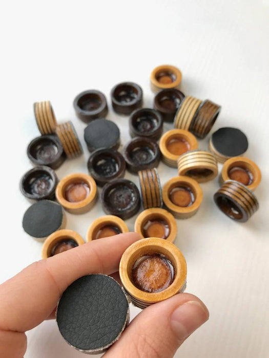 Luxury Wooden Checkers and Backgammon Pieces Set