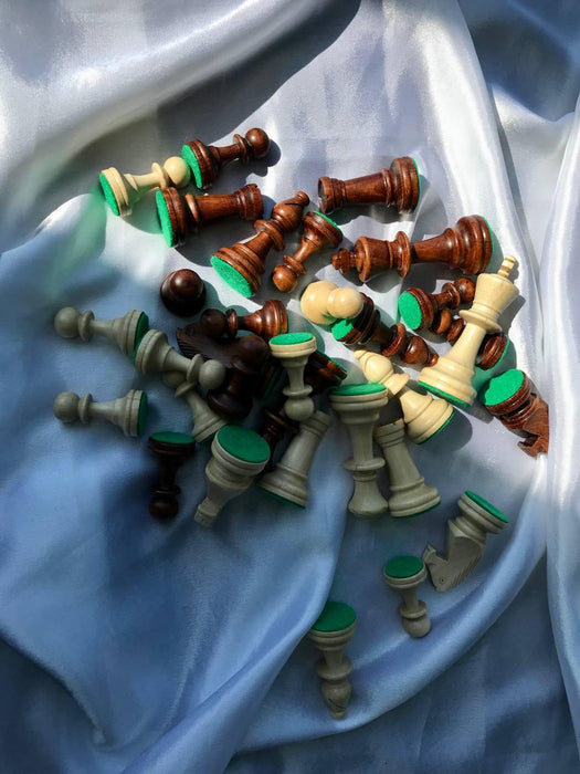 Large Wooden Chess Piece Set, Chessmen, Collectibles