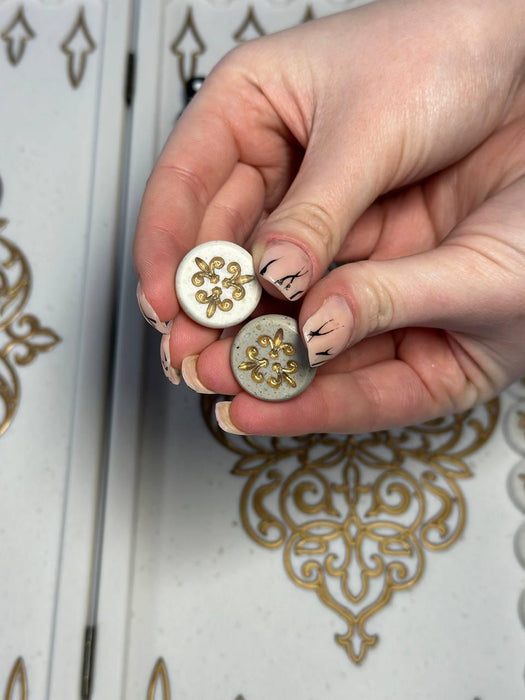 Luxury White Acrylic Stone Backgammon "Pattern" 37×19 cm