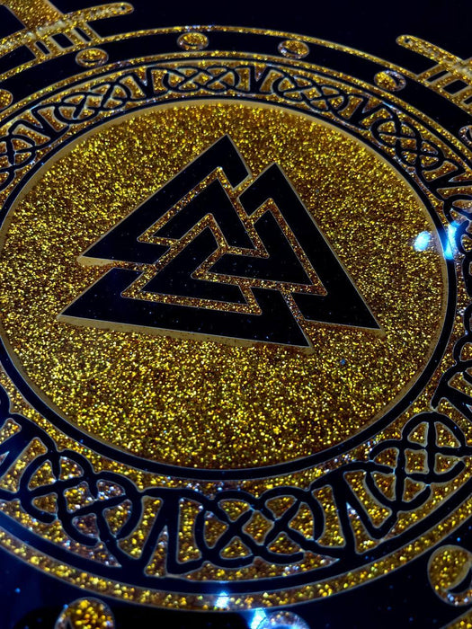 Luxury Black Acrylic Stone Backgammon "Viking", Customized Backgammon Set