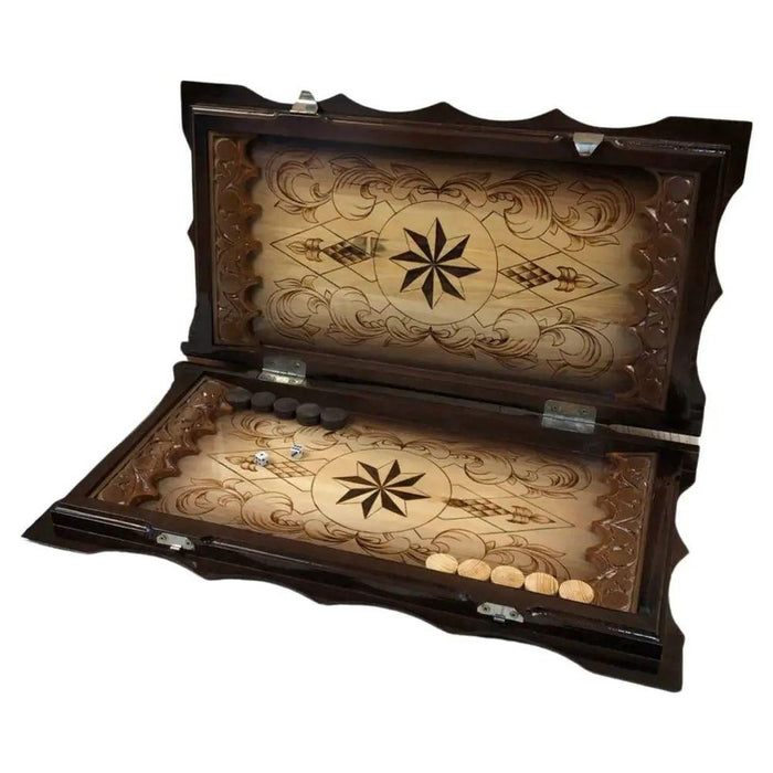 Handmade Wooden Chess Set 3 In 1, 60×30×9 cm