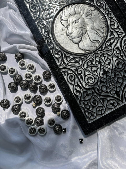 Luxury Acrylic Stone Checkers Set, Stone Backgammon Chips