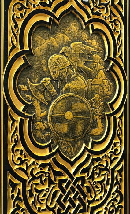 Luxury Black Acrylic Stone Backgammon "Viking", Customized Backgammon Set