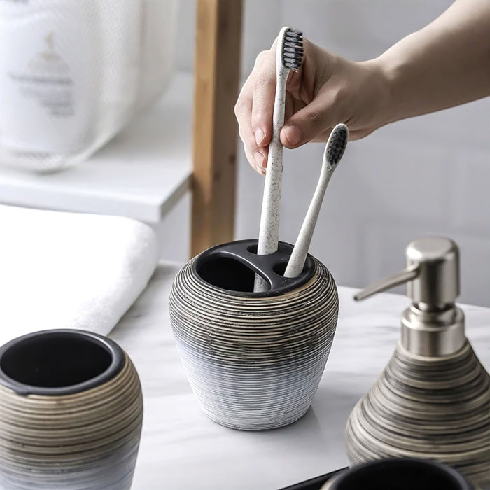 Modern 5-Piece Bathroom Accessories Set – Sleek Minimalist Design