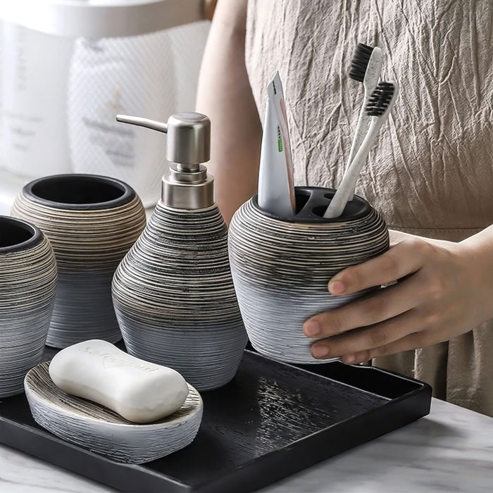 Modern 5-Piece Bathroom Accessories Set – Sleek Minimalist Design