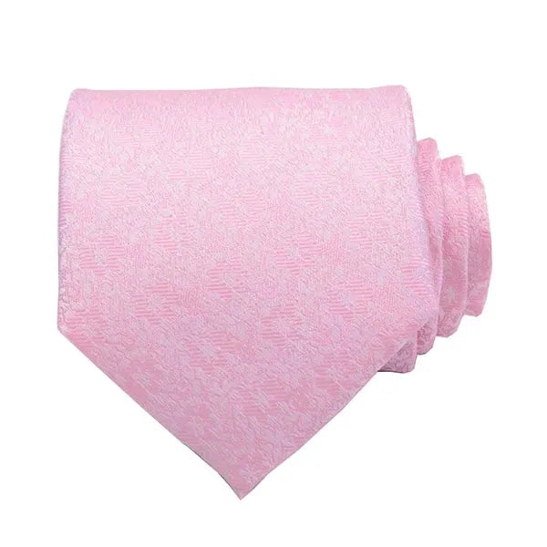 Elegant Pink Floral Silk Necktie for Classy Men