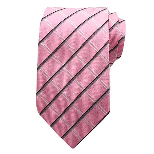 Mens Pink Striped Silk Tie for Classy Formal Occasions