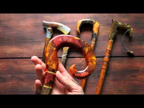 Epoxy resin walking canes and sticks