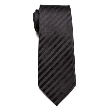 Classic Black Striped Necktie for Men Elegant Accessory for Formal Events