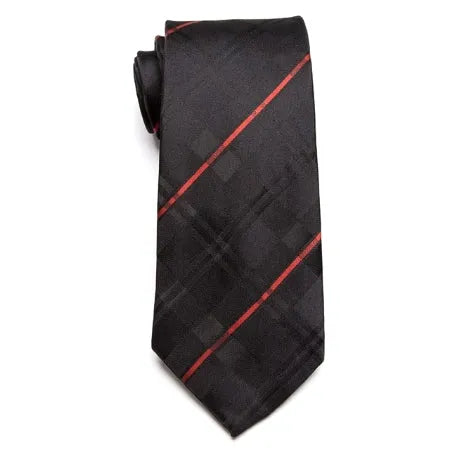 Classic Black and Red Striped Necktie for Men - Elegant Accessory for Formal Attire
