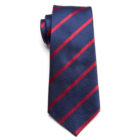 Classic Blue and Red Striped Necktie for Men Elegant Accessory for Formal and Casual Occasions