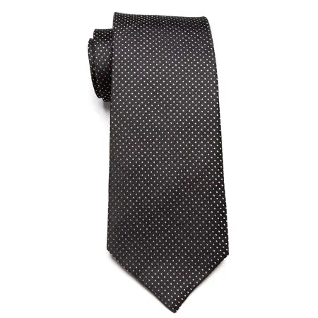 Classic Black Mini Dot Necktie for Men Elegant Accessory for Formal or Casual Occasions