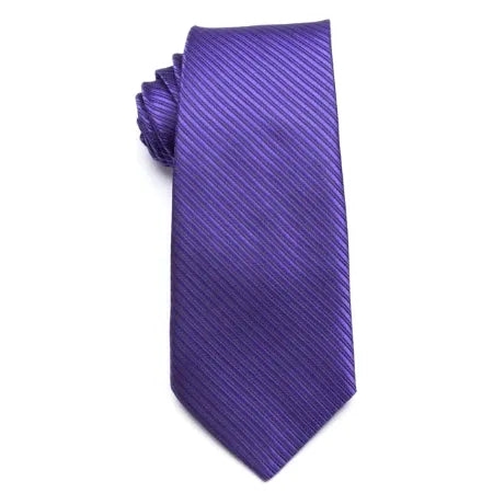 Classic Purple Striped Necktie for Men - Elegant Accessory for Formal Occasions