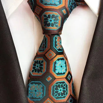 Silk Necktie for Men - Classy Bronze Ice Squared Design