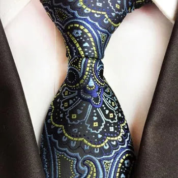 Silk Paisley Necktie for Men - Classy Oceanic Design for Formal Occasions