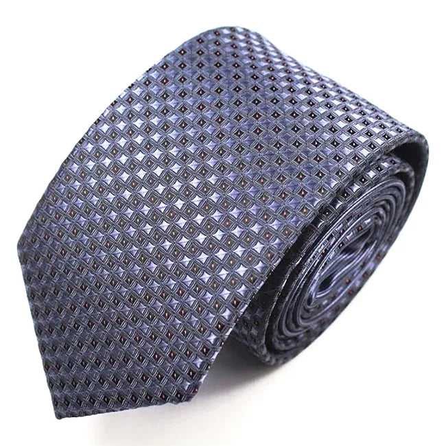Luxury Silk Narrow Tie for Men - Classy Grey Mini Dot Design