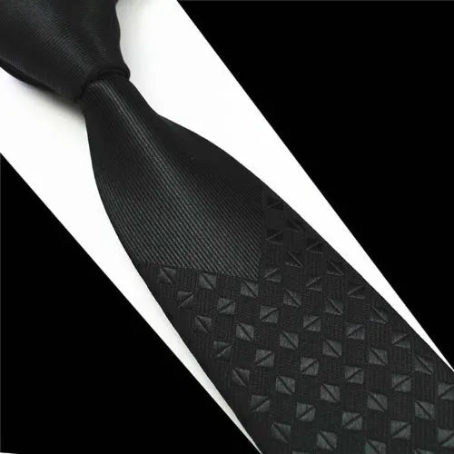 Luxury Silk Narrow Tie for Men in Classic Black Color
