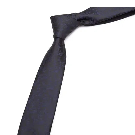 Black Floral Skinny Tie for Men - Elegant Accessory for Formal and Casual Outfits