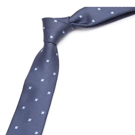 Blue Blossom Skinny Tie for Classy Men - Stylish Floral Accessory