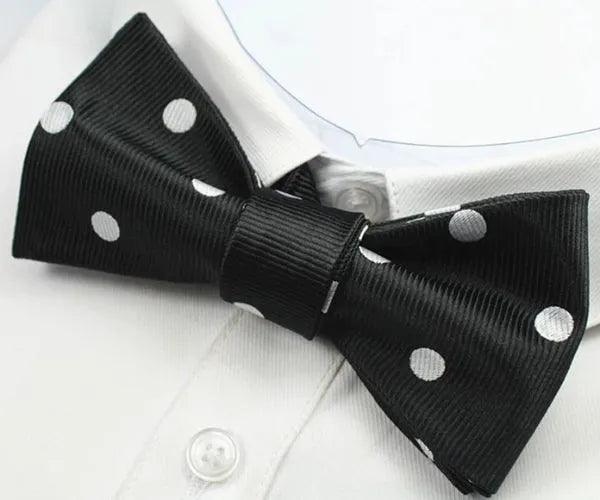 White Dotted Silk Self-Tie Bow Tie for Classy Men