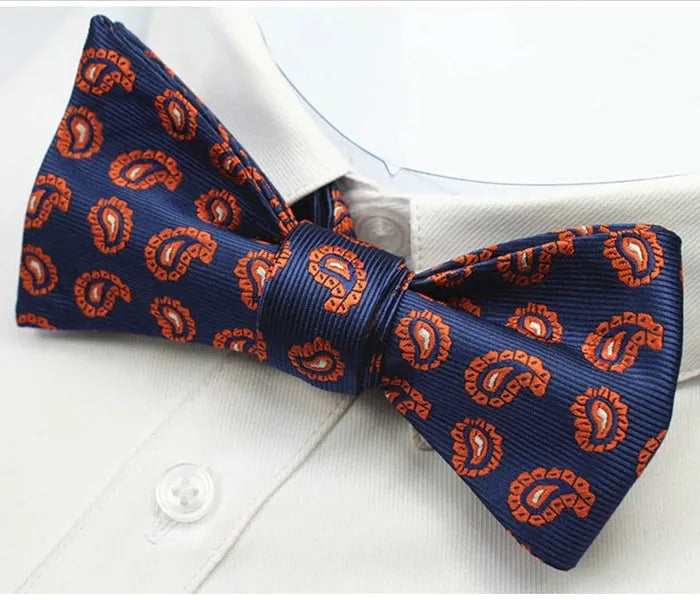 Silk Self-Tie Bow Tie for Men - Classy Fire Droplet Design