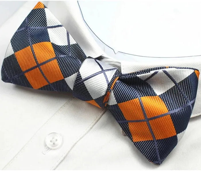 Self-Tie Bow Tie for Men in Classy Multi Checkered Silk Design