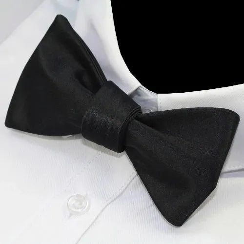 Black Silk Self-Tie Bow Tie for Classy Men