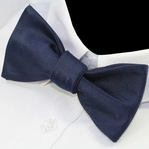 Navy Blue Silk Self-Tie Bow Tie for Classy Men