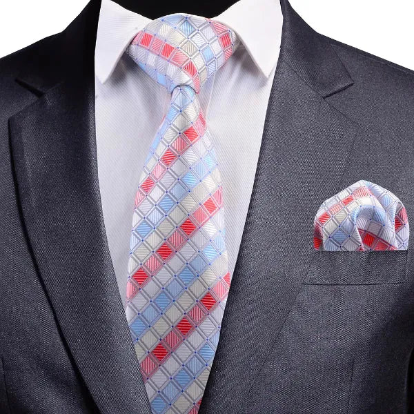 Colorful Checkered Silk Necktie for Classy Men