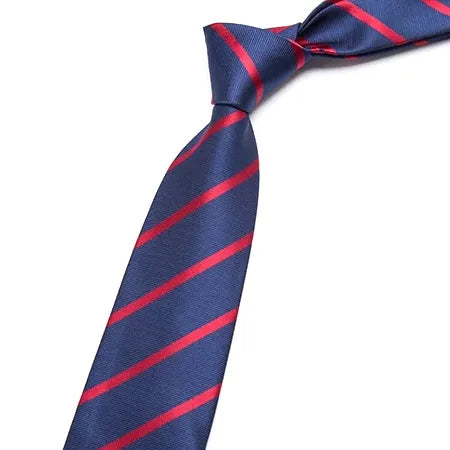 Classic Blue and Red Striped Necktie for Men Elegant Accessory for Formal and Casual Occasions
