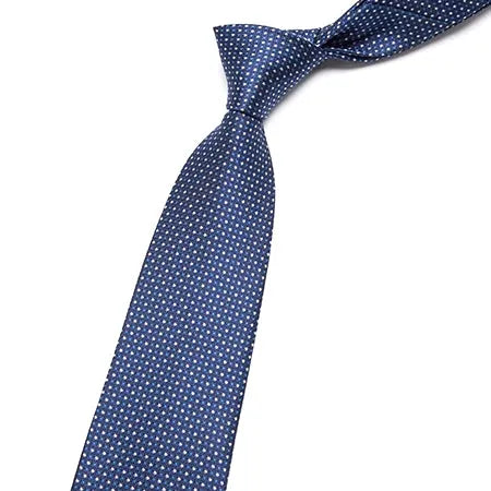 Classic Blue Mini Dot Necktie for Men Elegant Design for Formal and Casual Wear