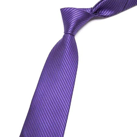 Classic Purple Striped Necktie for Men - Elegant Accessory for Formal Occasions