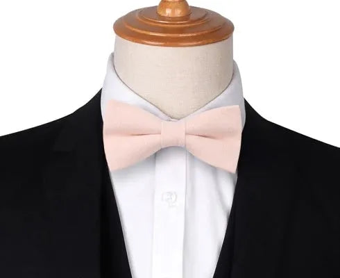 Pastel Pink Cotton Pre-Tied Bow Tie for Classy Men